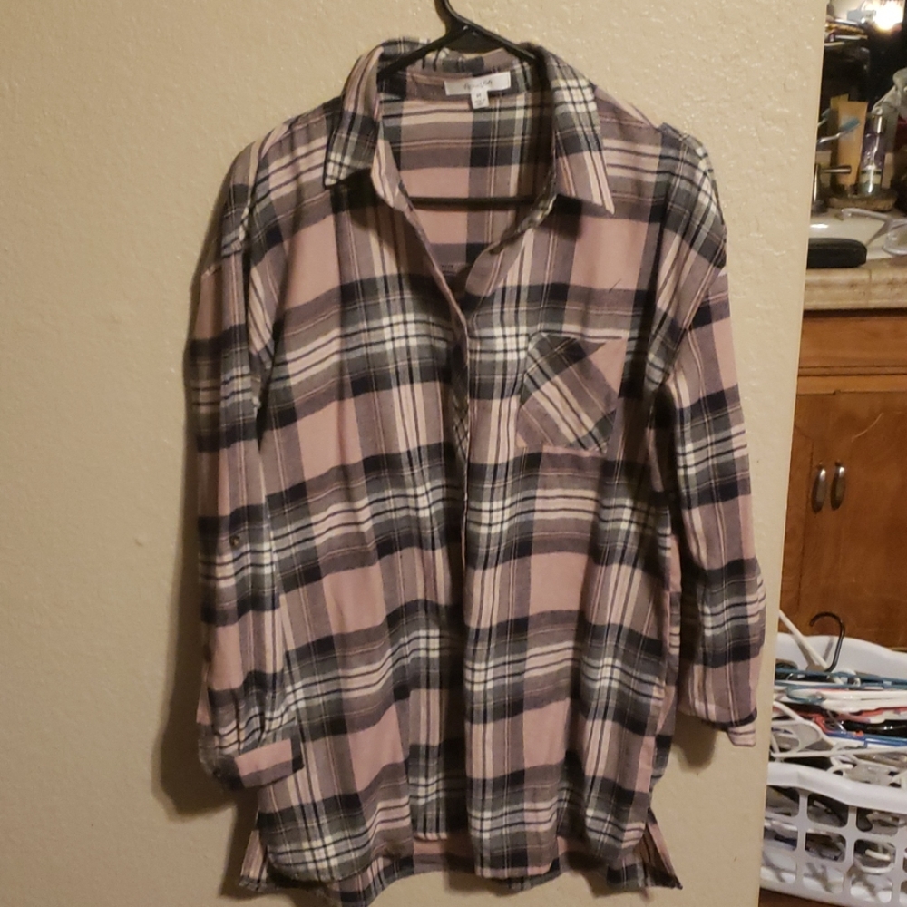 Pink and Black Plaid Tunic
